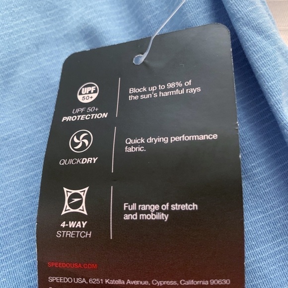 𝅺SPEEDO Blue Swim Tee with UPF Protection NWTSize S - Picture 7 of 8